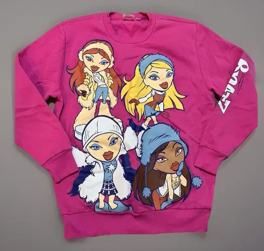 Bratz Crewneck Sweatshirt Pullover Y2K Winter Dolls Graphic Pink MD Size M