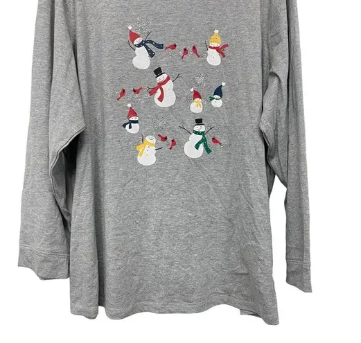 cj banks  Women's Snowman Holiday Christmas Sweatshirt plus size 3X Gray