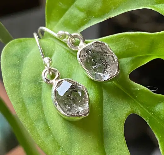 Herkimer Diamond Sterling Silver Dangle Earrings