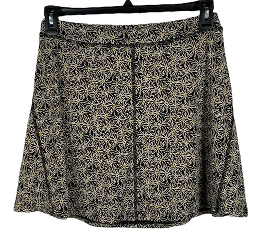 Toad & Co Medium Seleena Skort Daisy Floral Stretch Attached Shorts Drawstring Black