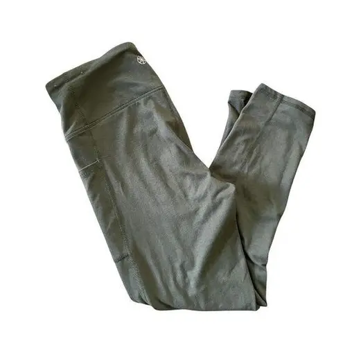 Gaiam OM-Dri Fit Tap Shoe Olive Green Yoga Pants Sz M