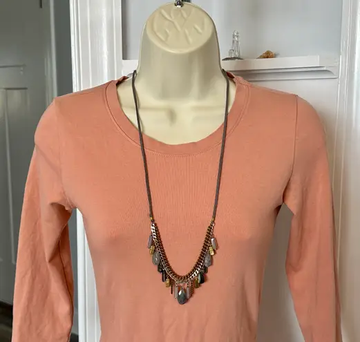 Silpada Courtyard Chic Suede Cord Necklace W Agate Pyrite Sterling Labradorite