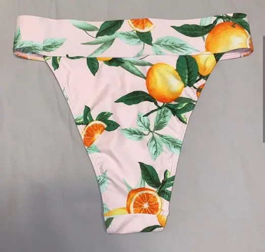 Forever 21 orange print bikini set small bottom/medium top