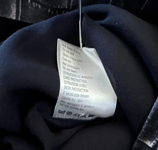 Giambattista Valli Black Surplice Crocodile Print Sleeveless Shift Dress