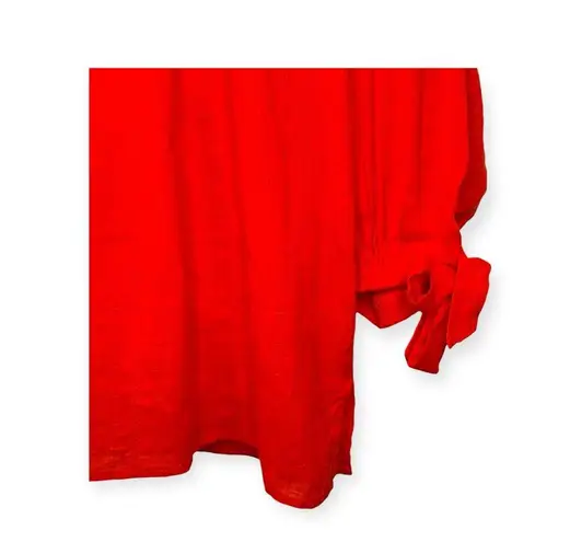 Cleobella š’€ Rylan Tie Neck Sleeve Poet Blouse š’€Cherry š’€Medium š’€ Organic Cotton