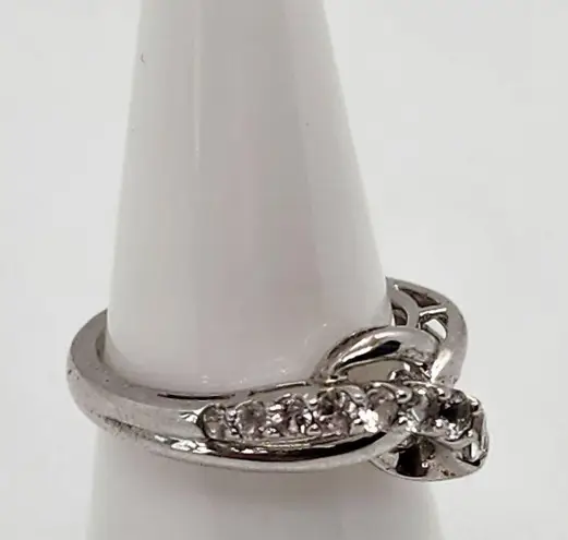 Sun Sterling Silver & White Sapphire Ring (6.5)
