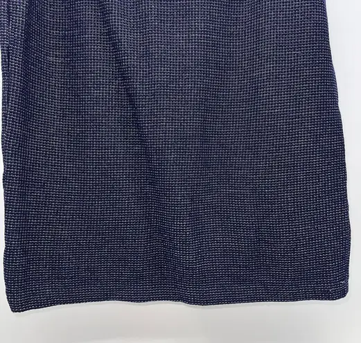 St. John Collection Knit Skirt Navy w/Slightly Metallic Threads Crossing Through