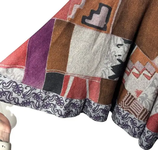 Etro Art Deco Wool Cashmere Silk Skirt IT44 US 8 Purple