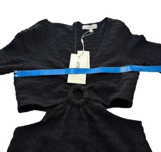 Likely NWT Eila Dress Black Textured Cutout Ring Deep V Midi A-Line Cocktail 6