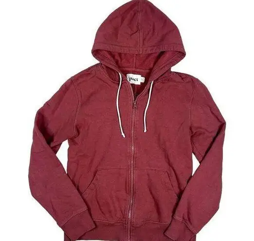 Pact  Womens Size S Full Zip Hoodie Sweater Organic Cotton Athleisure Staple Red