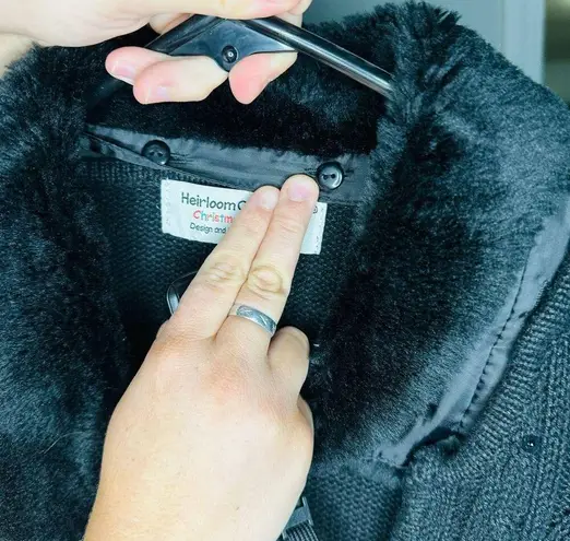 Heirloom Collectibles Zip Up Faux Fur Detachable Collar Cardinals Sweater Size L Black Size L - Image 8