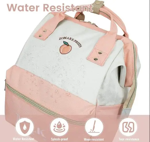 Backpack Laptop Peach Milk 15.6 Inch Women Men Water Resistant Bag Computer SR5