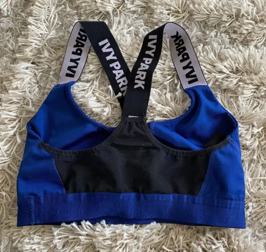 Ivy Park Royal Blue Black/White Cross Back Strap Sports Bra