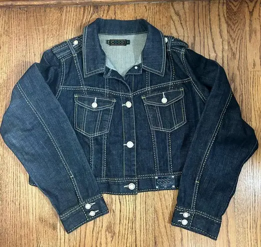 COOGI | Cropped Embellished Denim Jacket