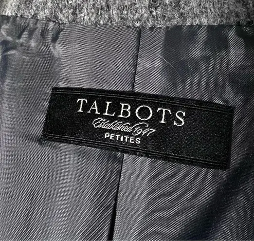 Talbots  Gray Buffalo Plaid Wool Blend Jacket