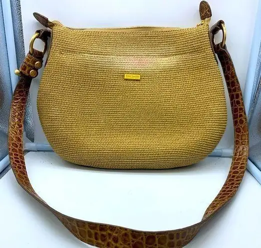 ERIC JAVITS straw tan shoulder bag