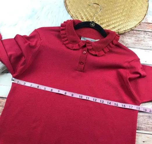 Givenchy Vintage 80’s  sport red sweater w/ collar