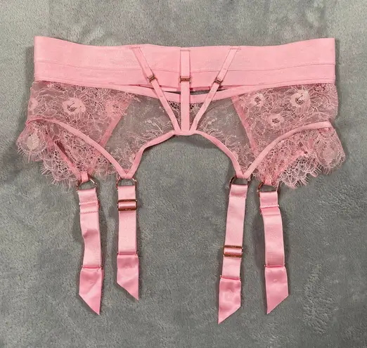 Honey Birdette Belinda Garter Belt Medium Pink Lace