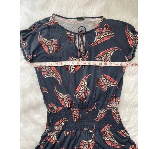 Lascana Ribbon Tie Dress Navy Printed Floral Women Dress Sundress Size 8