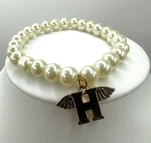 Faux pearl H monogram bracelet