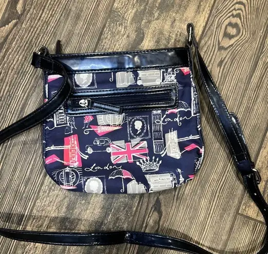 Lulu Guinness Union Jack Print Shoulder Bag Blue
