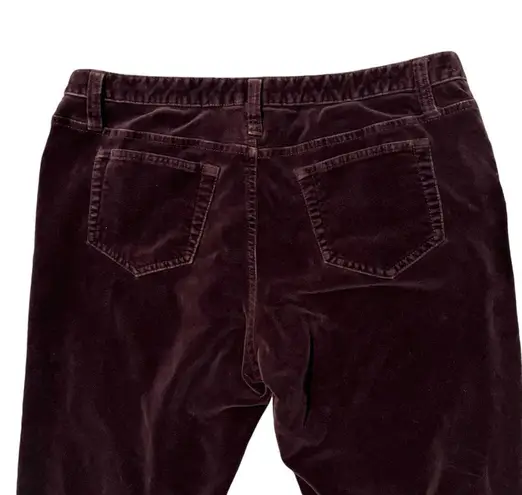 Sundance Burgundy Red Wine Velvet Mid Rise Slim Straight Leg Jeans, Sz 10