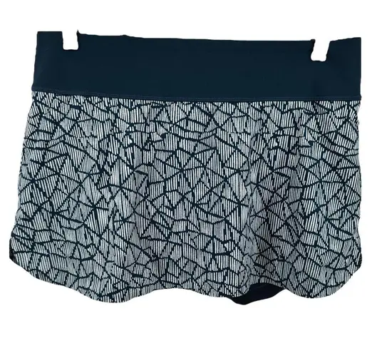 Title Nine Bonded Skort Ultralight Running Nimblene Printed Tennis Blue Indio M