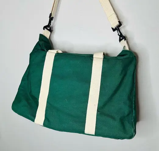 Vintage 90s CANADA DRY Green Buckle Front Shoulder Strap Duffle Messenger Bag