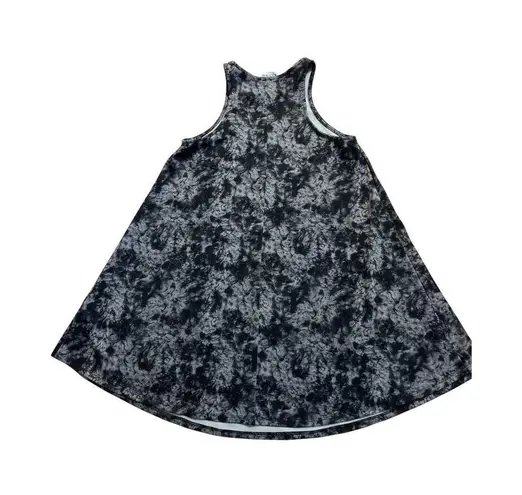 Black/Bead Tie Dye Tunic Tank Top Sleeveless Flowy Black Gray Sz M Size M