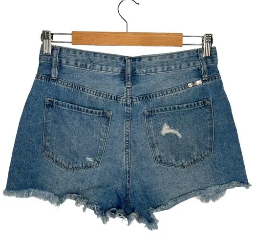 KanCan Shorts Womens 5 26 Hazel High Rise Distressed Stripe Patch Pocket Blue