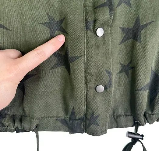 Rails Collins Military Jacket in Sage With Black Stars Bomber Army Utility Small