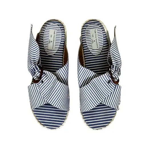 TABITHA SIMMONS for G Label Richie Striped Slide Sandals Women's Sz.39 Blue Size 8.5