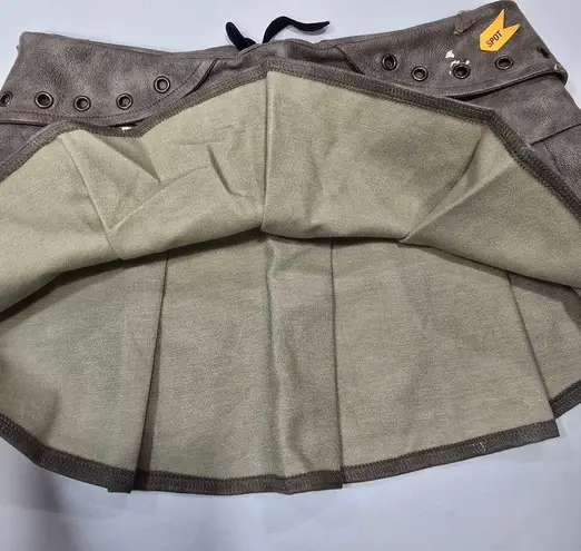 Zemeta Attic Box Tie Micro Skirt in Taupe Tan Size XS