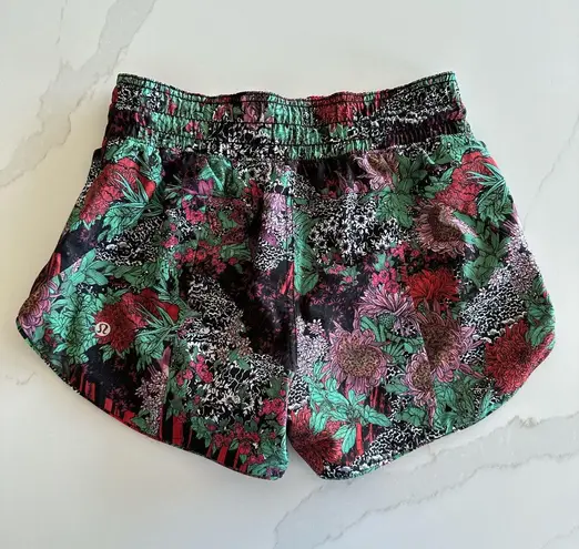 Lululemon reversible choose a side short in ruby red/zen garden multi