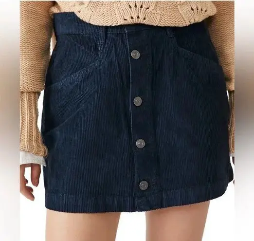 Free People NWT  Corduroy Blue Skirt