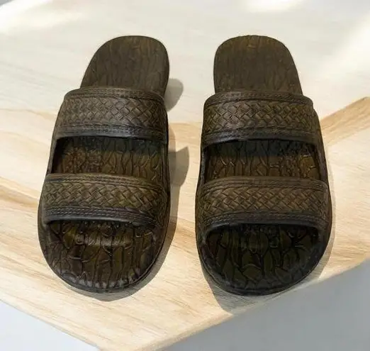 Pali Hawaii Women's Sandal Sz 8 Classic Jandal Slides Golden Brown Beach Slip On