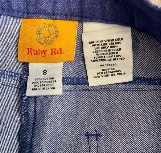 Ruby Rd NWT . Blue Lightweight Denim Cruise Control Pants 8