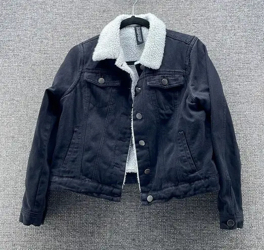 Joujou Trucker Faux Fur Crop Jacket Black Medium