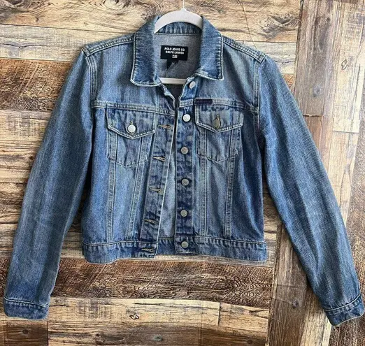 Ralph Lauren  Black Label Denim Jean Jacket size SMALL Button Up long sleeves