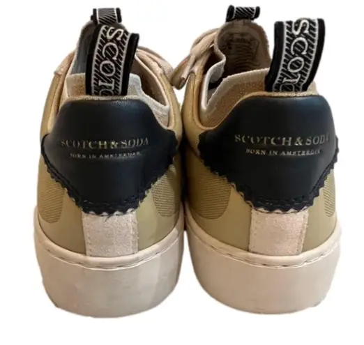 Scotch & Soda Plakka Leather Sneakers Olive Green/Cream Size 40 Euro/Women’s 9.5