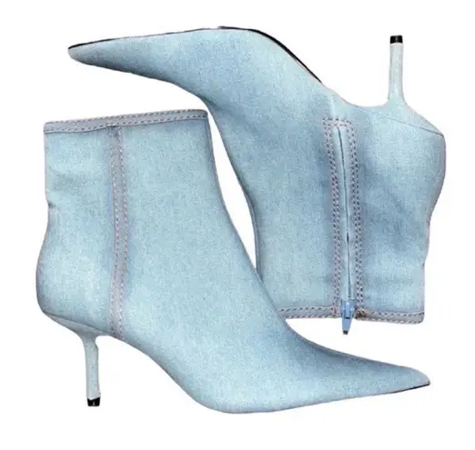 ZARA  Denim Light Blue Denim Ankle Boots(Size 39/8)