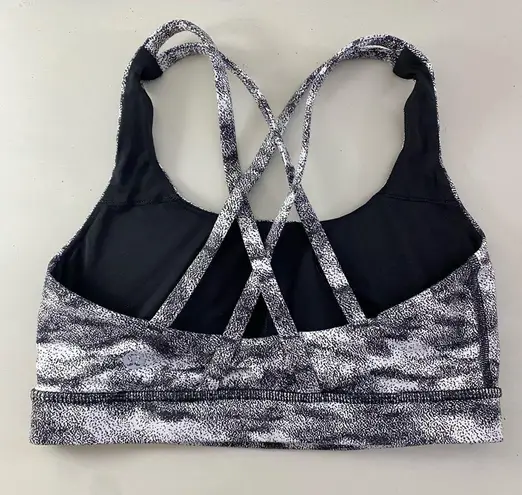 Lululemon  Energy Bra Power Luxtreme Hazy Days Black White size 4