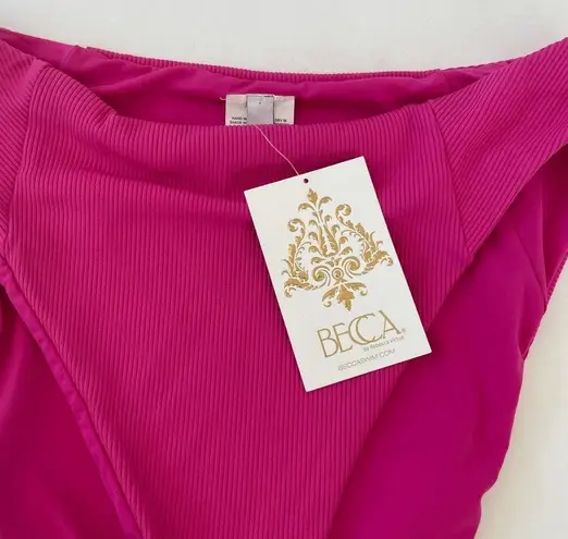 Becca by Rebecca Virtue Raspberry pink Sage fine line french cut bikini bottom L - Image 4