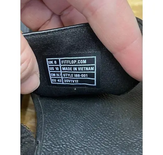 FitFlop FitfFlop Lulu Women’s 10 Black Leather Open Toe Thong Slide Sandals 188-001 S31