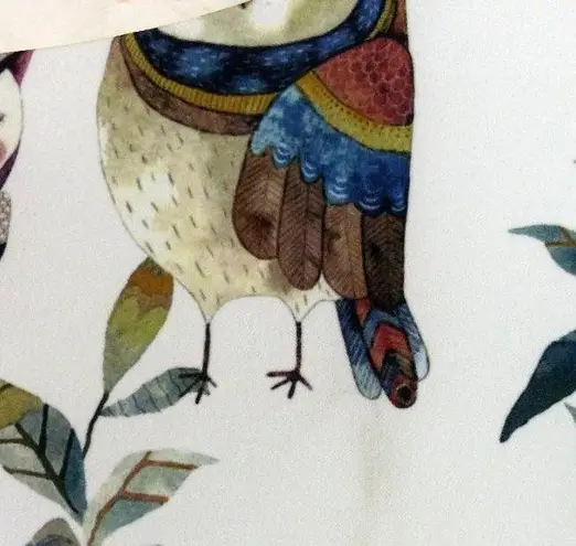 The Moon Owl All Over Print Dress Womens L Off White Short Sleeves Mod Kidcore