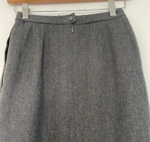 Pendleton Vintage  Gray Wool Pleated Pencil Skirt