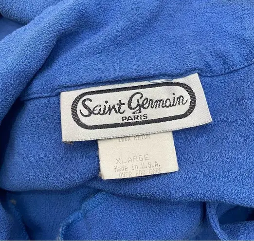 Vintage SAINT GERMAIN Paris Blue Short Sleeve Romper Jumpsuit Size XL