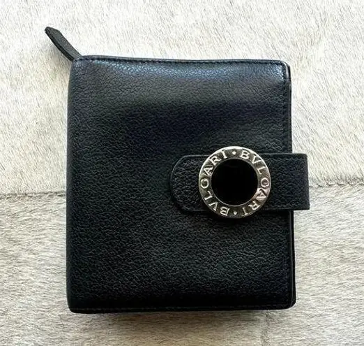 Authentic BVLGARI Black Leather Bifold Wallet