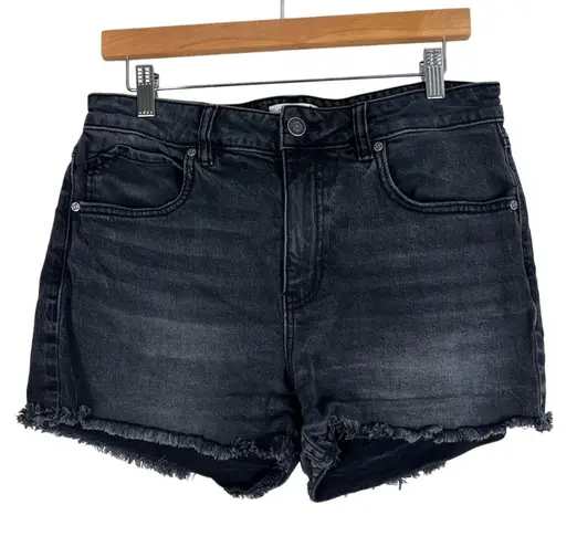 Shyanne Denim Shorts Womens 31 Black Raw Hem High Rise Western Country Indie