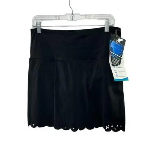 Active Spirit Water Fitness Black Techkini Daisy Chain Swim Skirt Women's 10 NEW